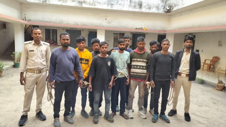 डीसीएम छह छक्का ट्रक और स्कॉर्पियो के साथ नौ अपराधी गिरफ्तार,जेल