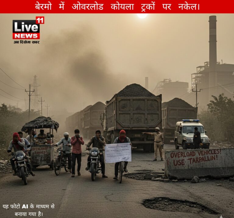 Breaking news: बेरमो में ओवरलोड कोयला ट्रकों पर नकेल। SDM ने दिए सख्त निर्देश, लापरवाही पर होगी कानूनी कार्रवाई।