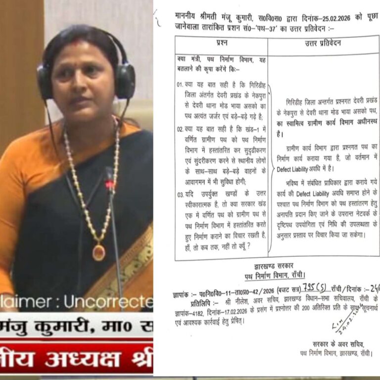 विधायक जमुआ, ने सदन में नेकपूरा से देवरी थाना मोड़ भाया असको तक पथ निर्माण की मांग को प्रमुखता से उठाया।