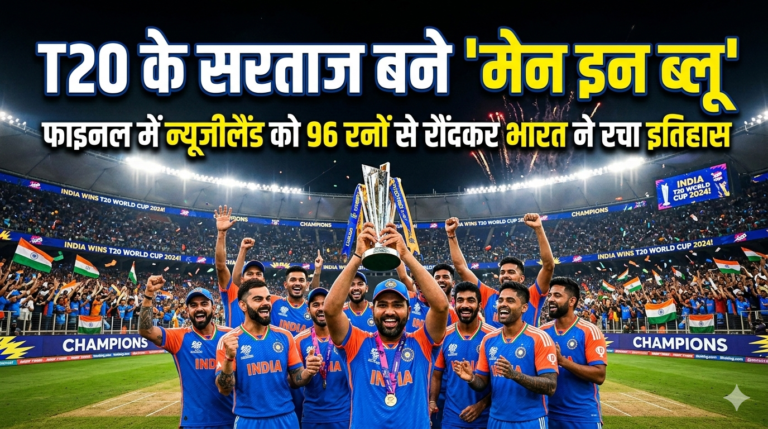 T20 के सरताज बने ‘मेन इन ब्लू’: फाइनल में न्यूजीलैंड को 96 रनों से रौंदकर भारत ने रचा इतिहास