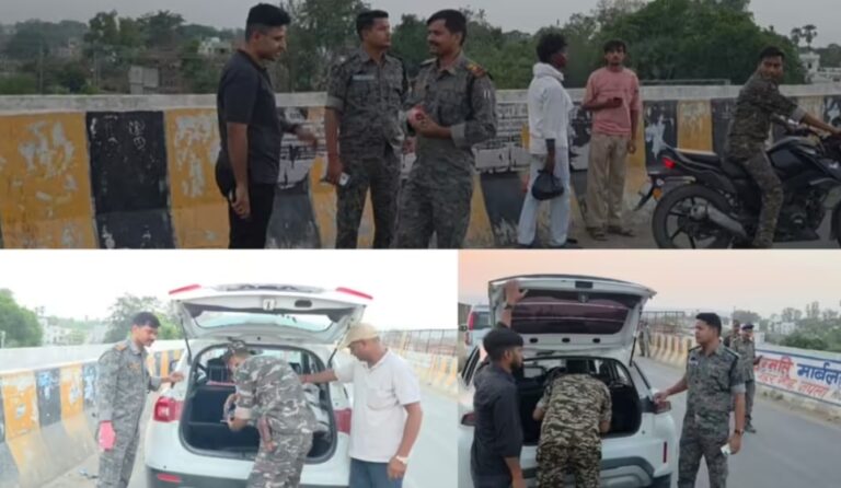 हुसैनाबाद में पुलिस का सघन वाहन जांच अभियान, यातायात नियम तोड़ने वालों को चेतावनी