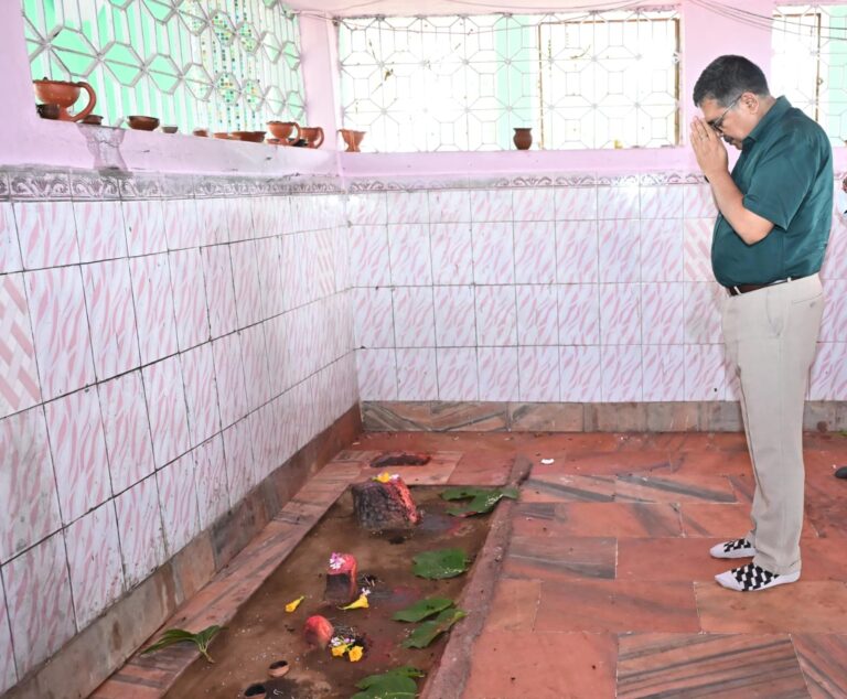 लुगुबुरु घांटाबाड़ी धोरोमगाढ़ में उपायुक्त ने की पूजा-अर्चना