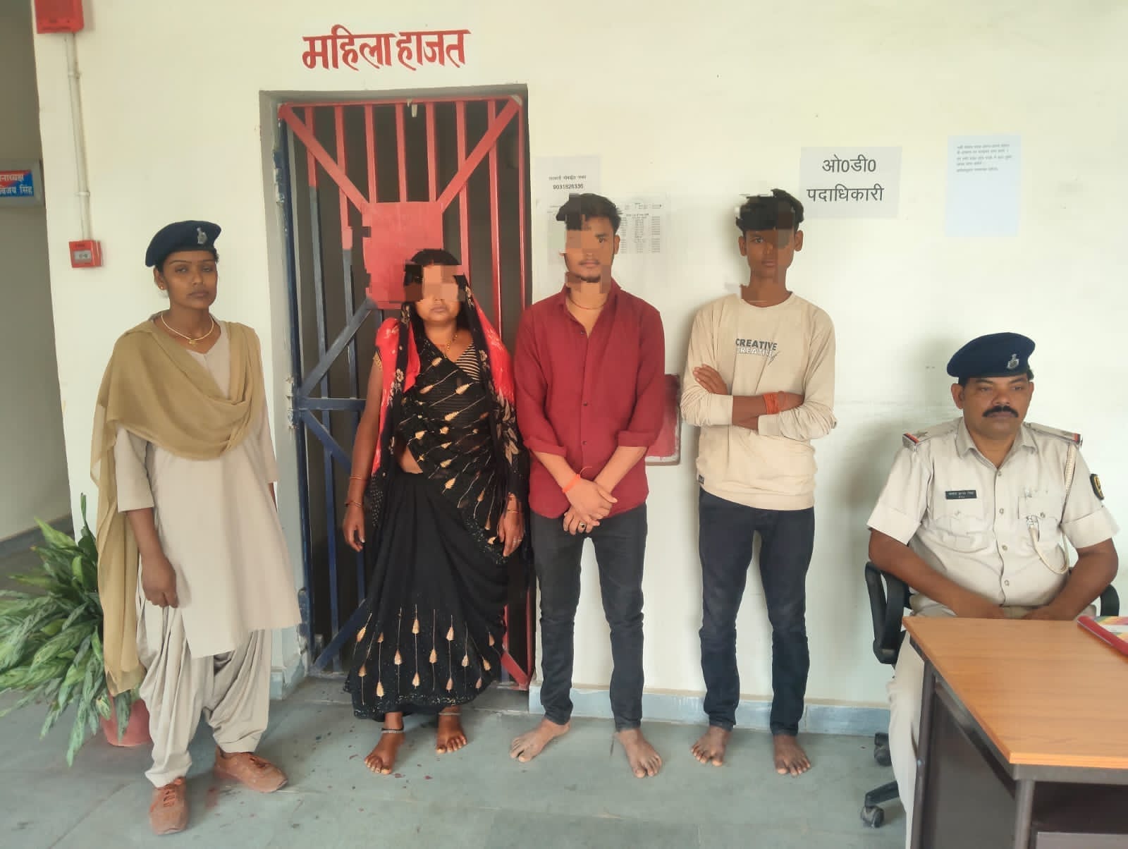 नरारी कला खुर्द पुलिस की कार्रवाई, महिला सहित तीन आरोपियों को भेजा निरुद्ध